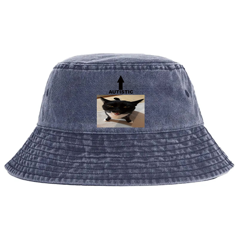 Tokyocanvas Autistic Cat Washed Bucket Hat