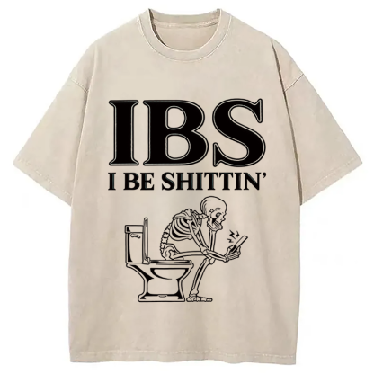Tokyocanvas IBS Skeleton Meme Washed T-Shirt