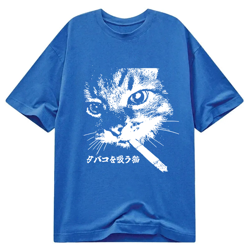 Tokyocanvas Retro Cat Smoking Classic T-Shirt