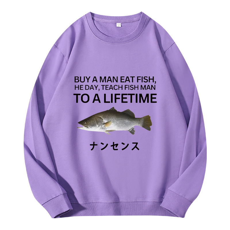 Tokyocanvas Buy a Man Eat Fish Classic Sweatshirt