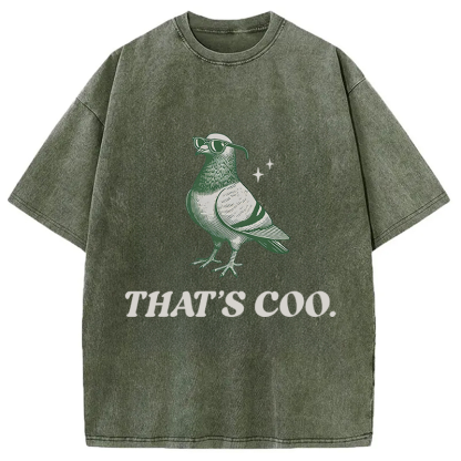 Tokyocanvas Retro Funny Pigeon Puns 90s Washed T-Shirt