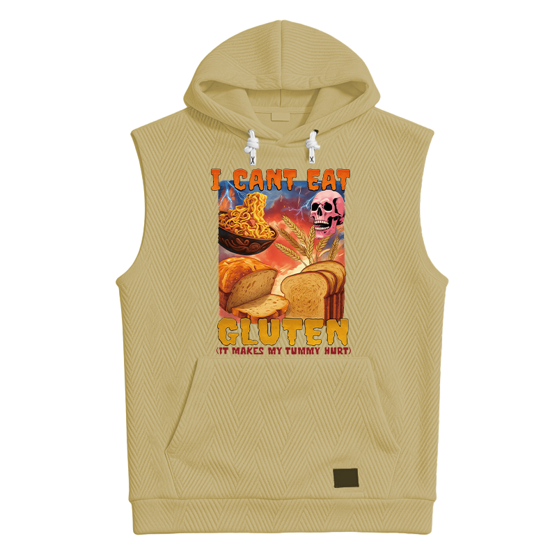 Tokyocanvas I Can't Eat Gluten Funny Meme Hooded Tank