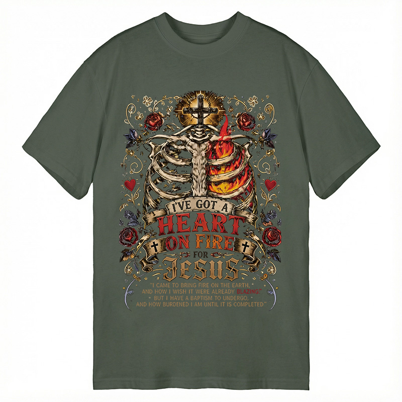 Tokyocanvas I've Got A Heart On Fire For Jesus Classic T-Shirt