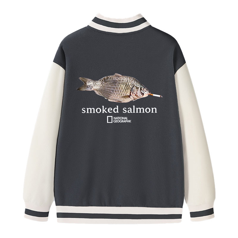 Tokyocanvas Smoked Salmon Varsity Jacket