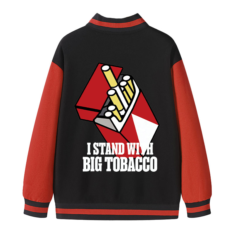Tokyocanvas I Stand with Big Tobacco Varsity Jacket
