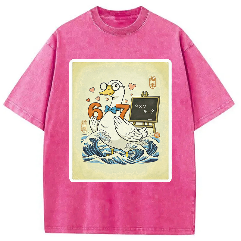 Tokyocanvas Japanese Goose Teacher 6 7 Meme Washed T-Shirt