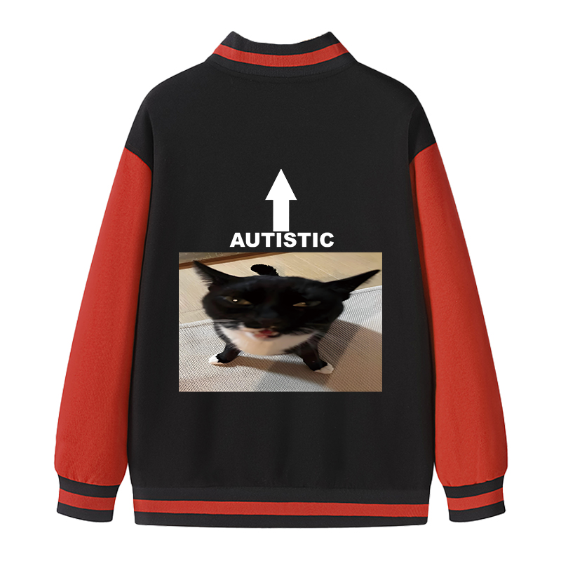 Tokyocanvas Autistic Cat Varsity Jacket
