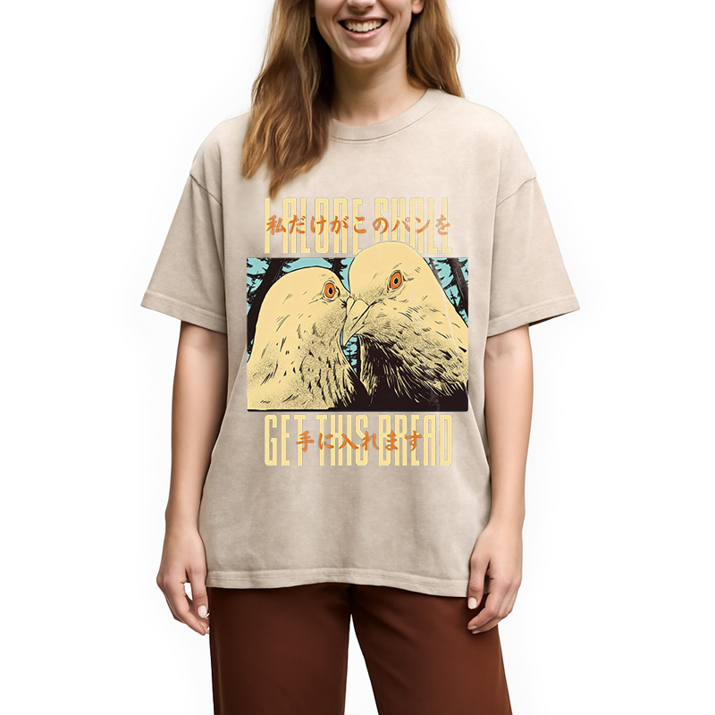 Tokyocanvas Get This Bread Pigeon Washed T-Shirt