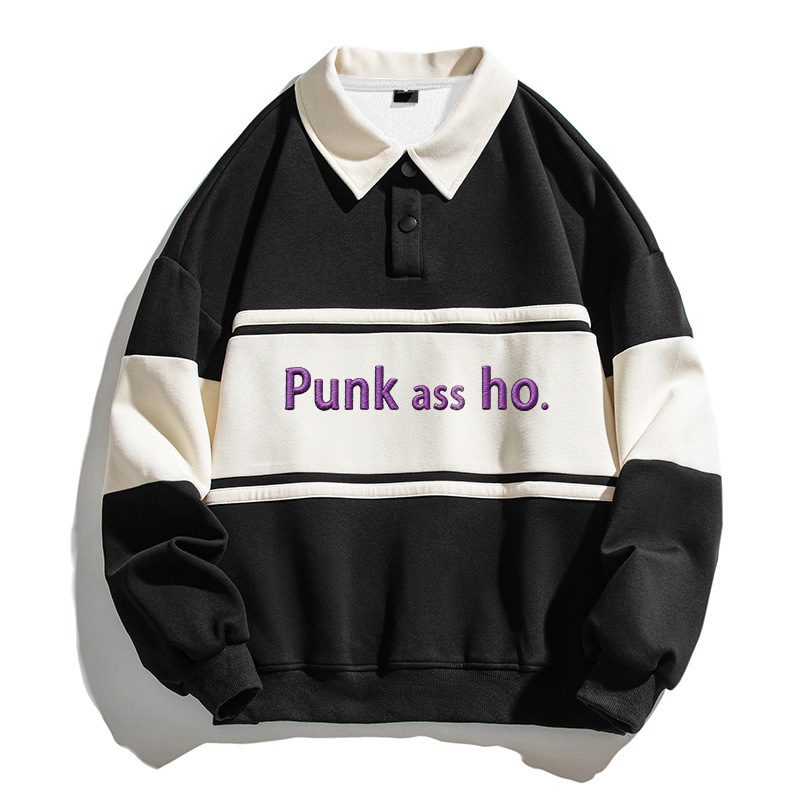 Tokyocanvas Punk Ass Ho Polo Embroidered Sweatshirt