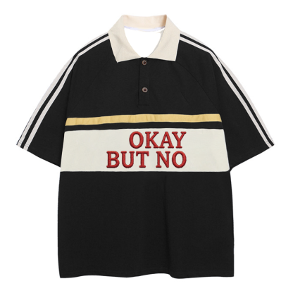 Tokyocanvas Okay But No Polo Embroidered T-Shirt