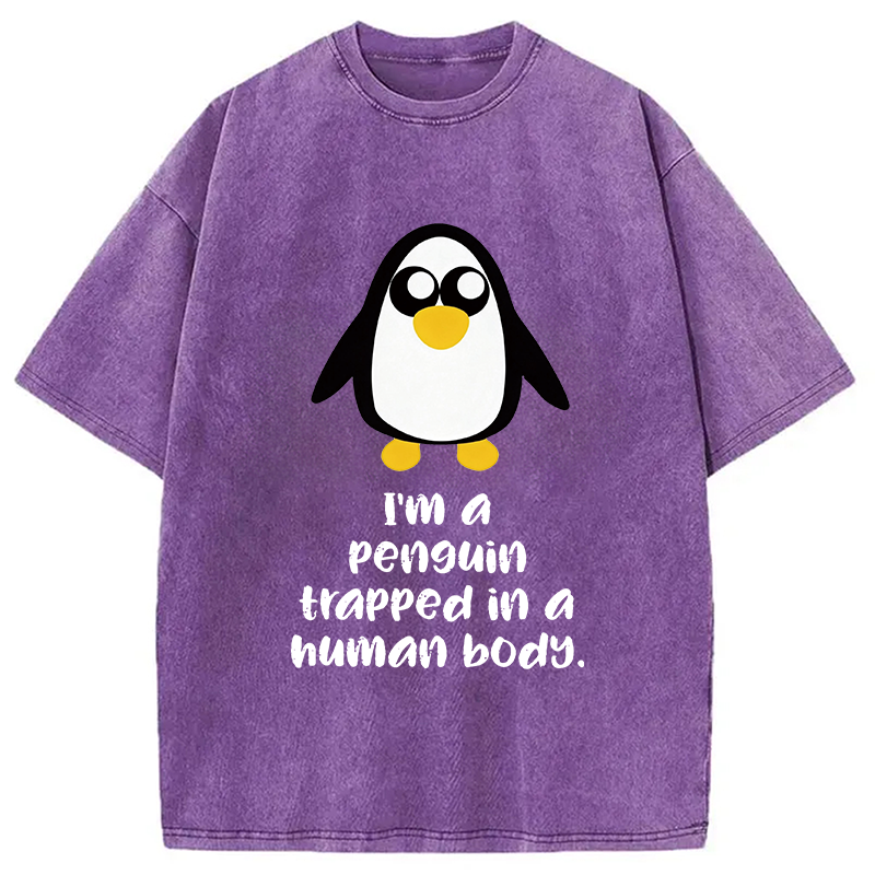 Tokyocanvas i'm A Penguin Washed T-Shirt