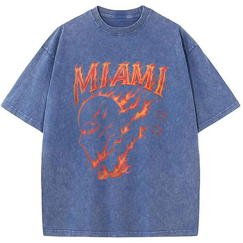 Tokyocanvas Miami Flame Ninja Washed T-Shirt