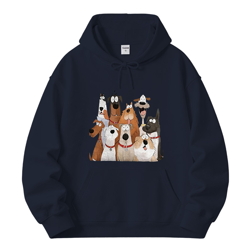 Tokyocanvas Funny Cute Dog Art Print Fleece Lined Hoodie