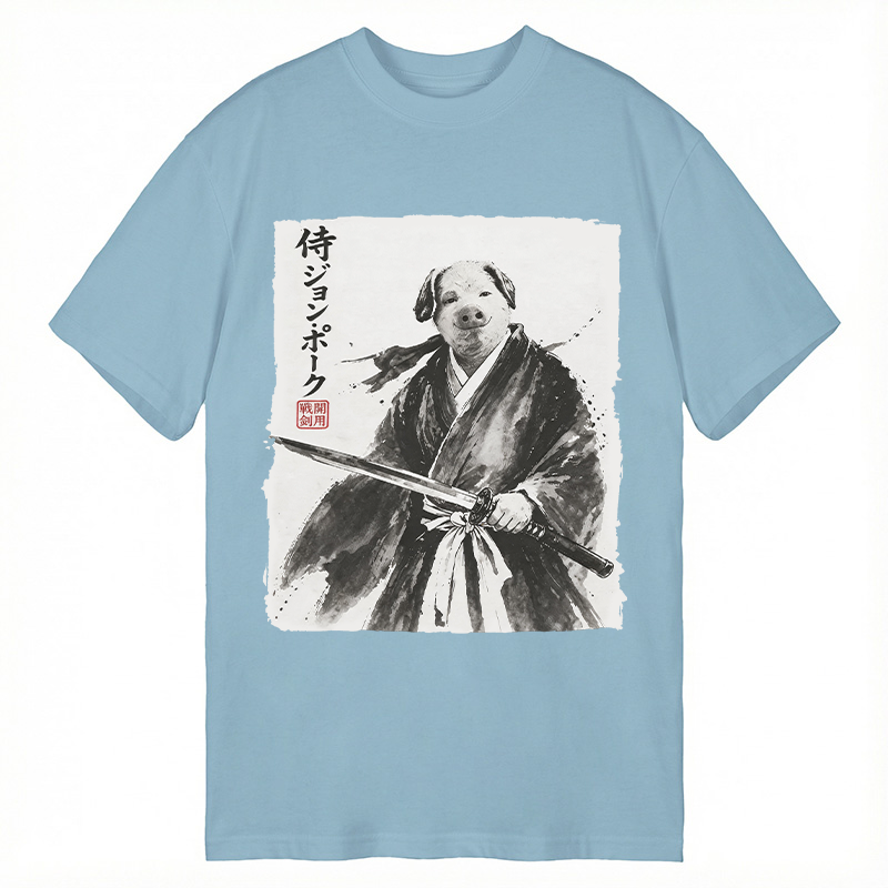 Tokyocanvas Samurai Brainrot Meme John Pork Classic T-Shirt