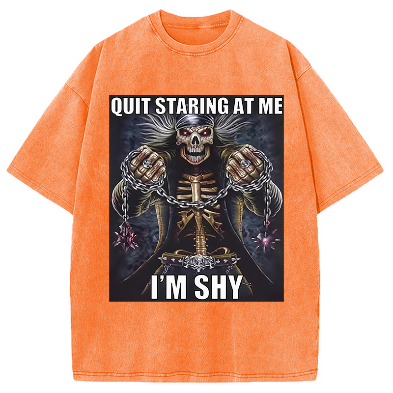 Tokyocanvas	 Quit Staring At Me Im Shy DTG Printing Washed T-Shirt