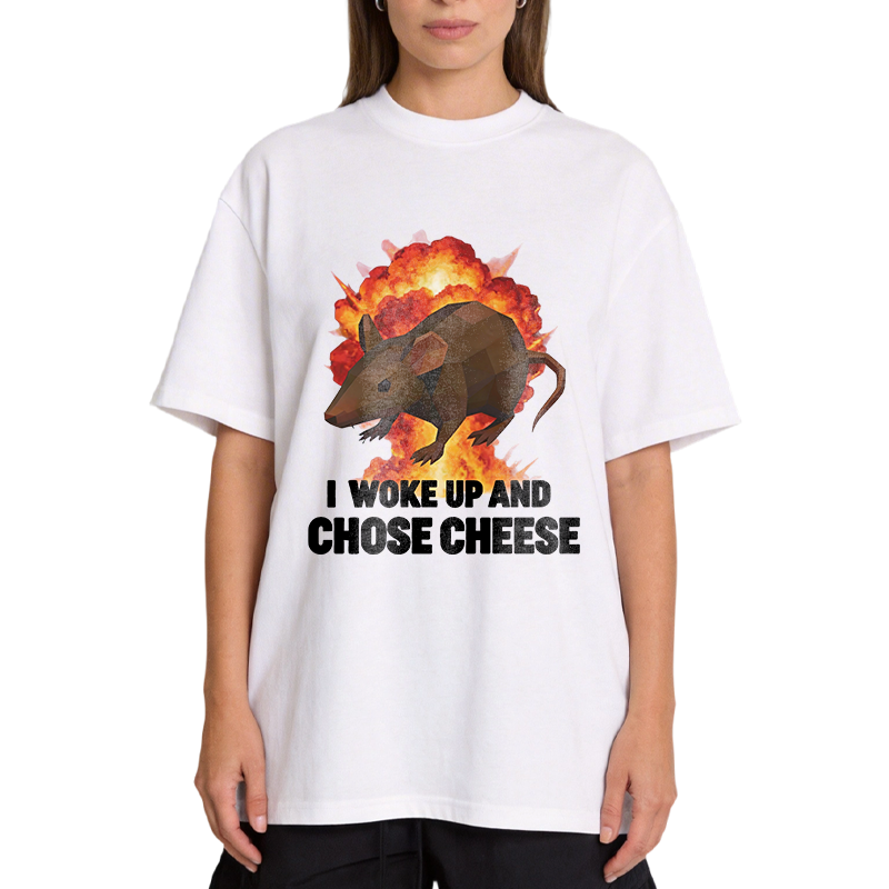 Tokyocanvas Woke Up and Chose Cheese Funny Rat Meme Classic T-Shirt