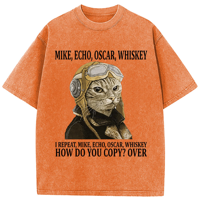 Tokyocanvas M.E.O.W. Mike Echo Oscar Whiskey Washed T-Shirt