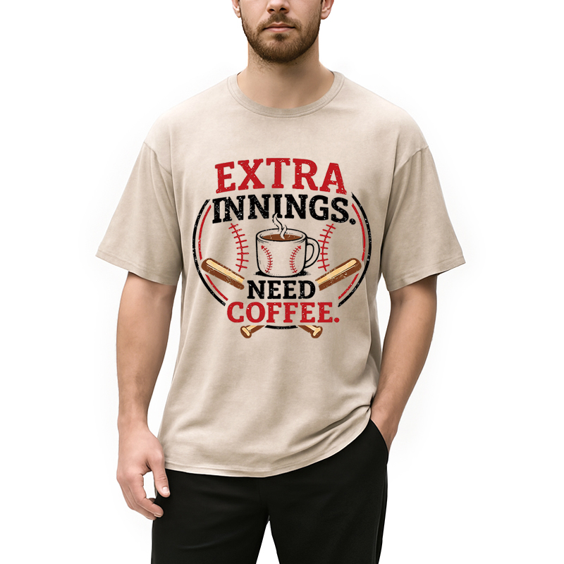 Tokyocanvas Extra Innings, Need Coffee Washed T-Shirt