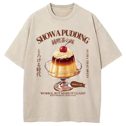 Tokyocanvas Japanese Pudding Washed T-Shirt