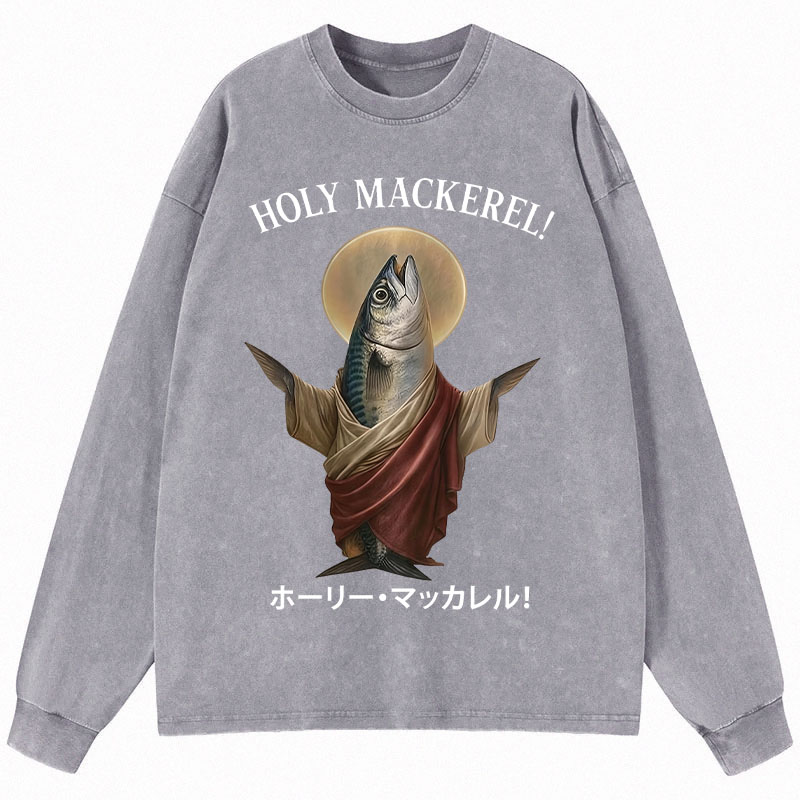 Tokyocanvas Holy Mackerel Long Sleeve Washed T-Shirt