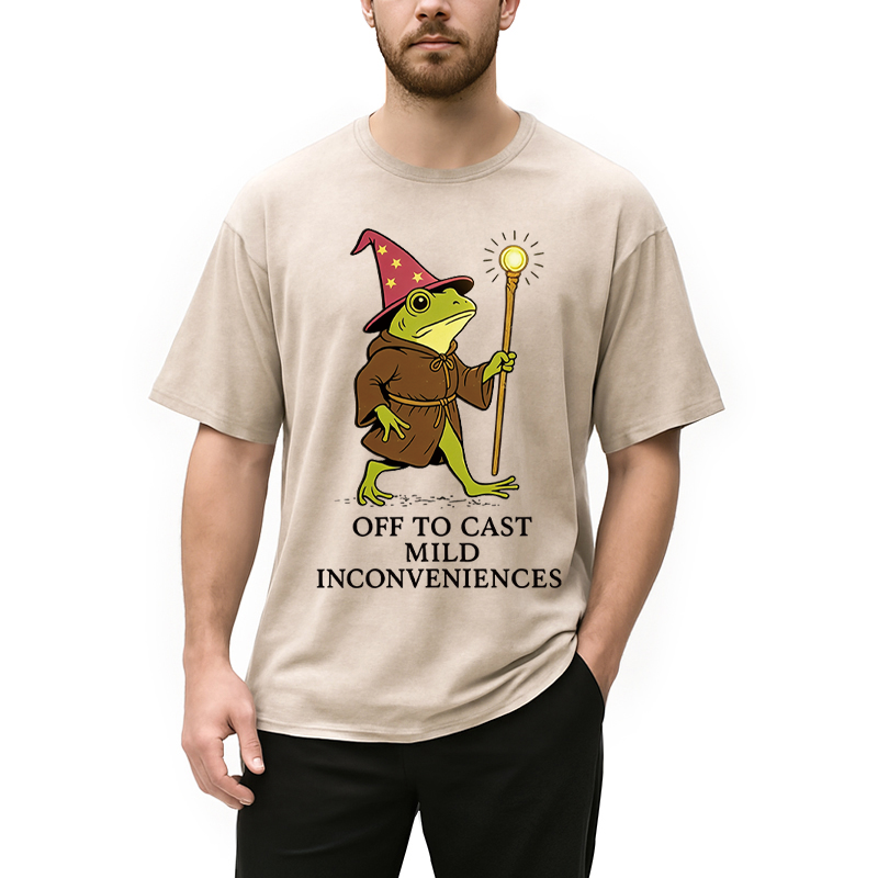 Tokyocanvas Funny DnD Frog Washed T-Shirt