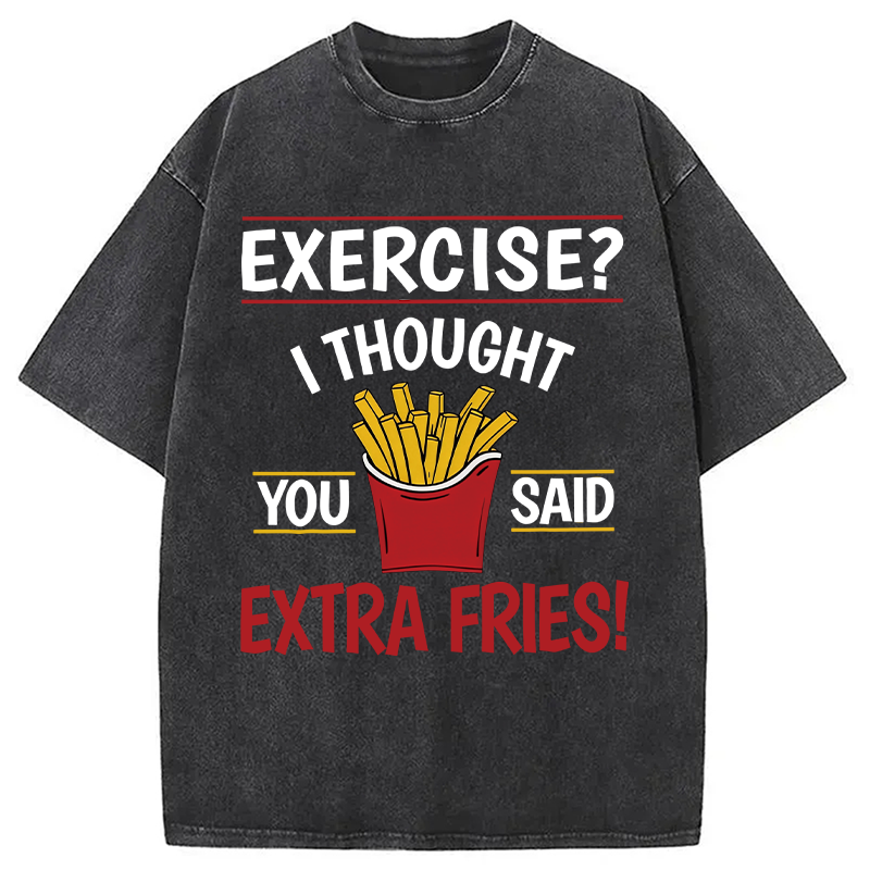 Tokyocanvas Funny Exercise Meme Washed T-Shirt