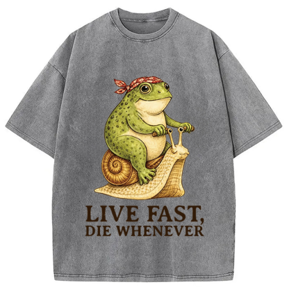 Tokyocanvas Live Fast Die Whenever Washed T-Shirt