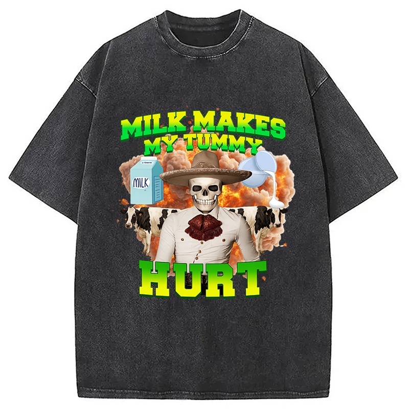 Tokyocanvas Lactose Intolerance Meme Washed T-Shirt