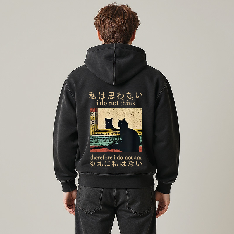 Tokyocanvas I Do Not Think Therefore I Do Not Am Washed Zip Hoodie