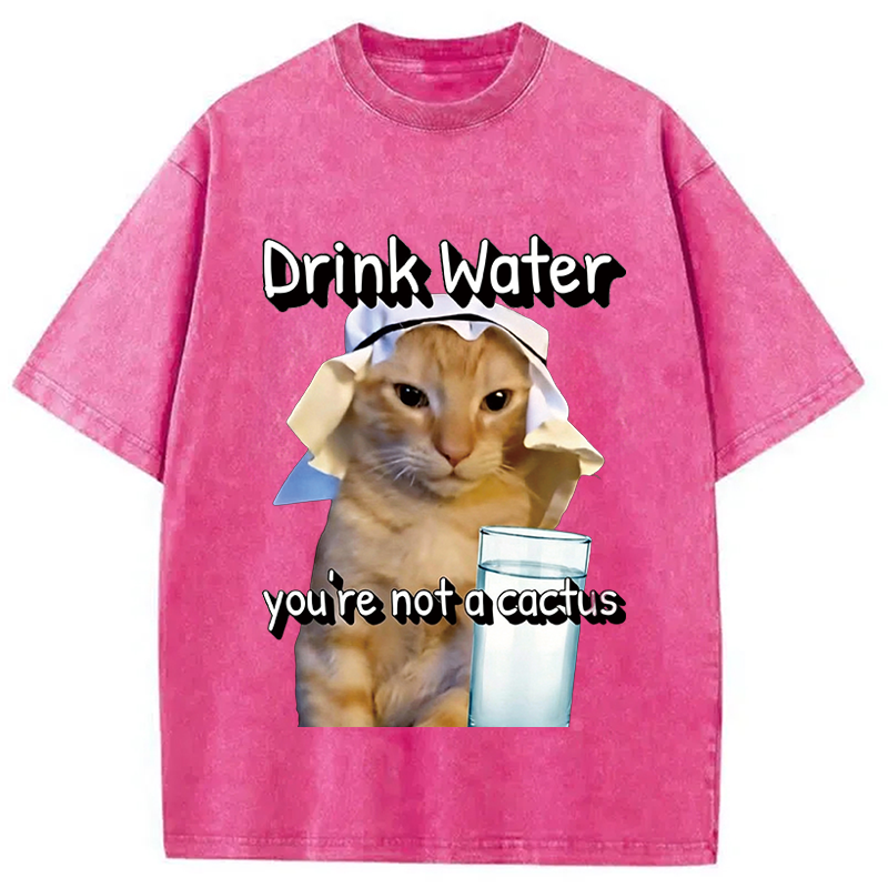 Tokyocanvas Drink Water Washed T-Shirt