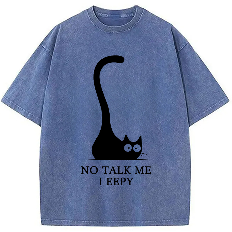 Tokyocanvas Cat Who Doesn't Want To Talk Washed T-Shirt