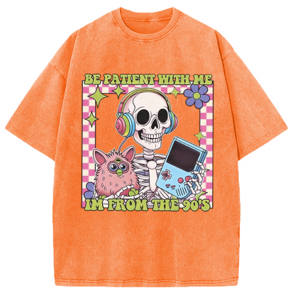 Tokyocanvas Please Be Patient Skull Meme Washed T-Shirt