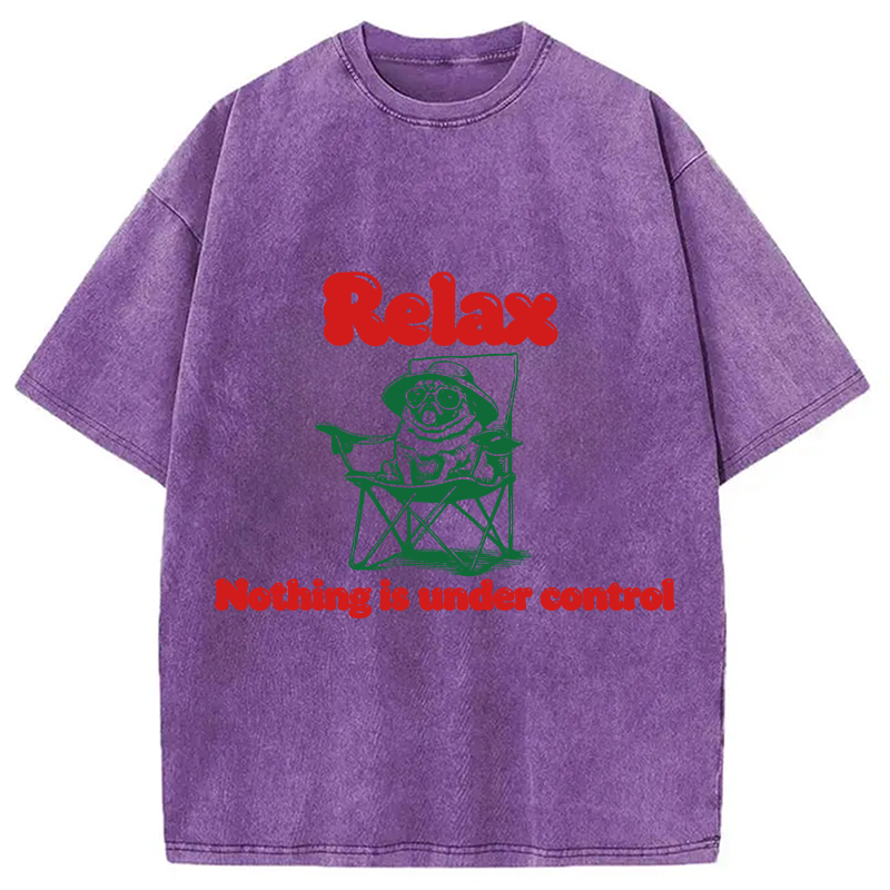 Tokyocanvas Relax Nothing is Under Control Washed T-Shirt