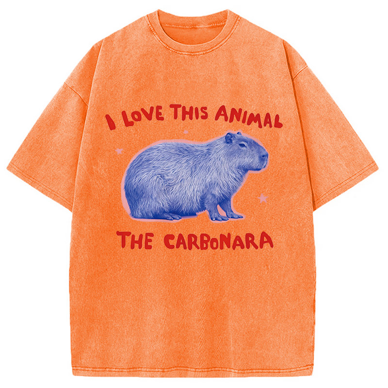 Tokyocanvas I Love This Animal The Carbonara Washed T-Shirt