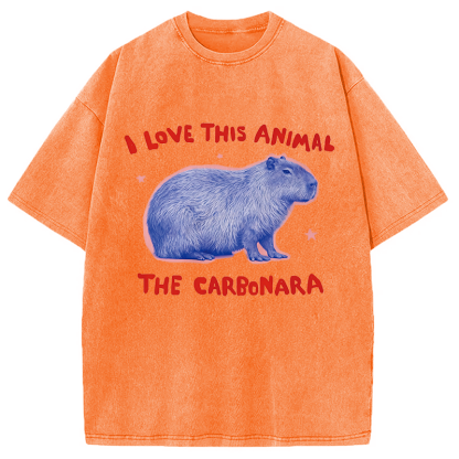 Tokyocanvas I Love This Animal The Carbonara Washed T-Shirt