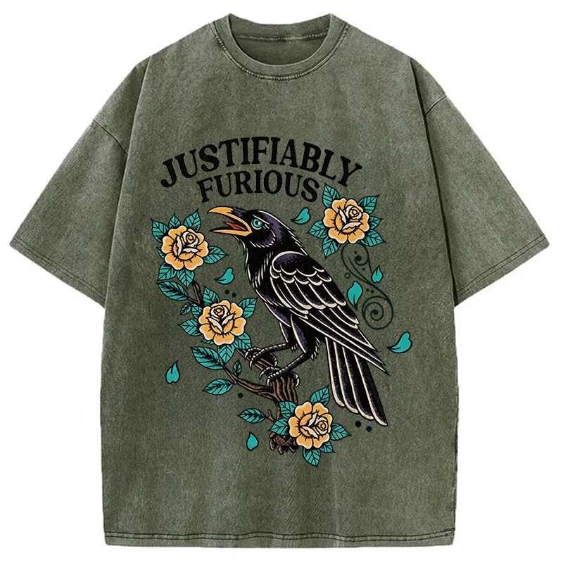 Tokyocanvas Justifiably Furious Washed T-Shirt