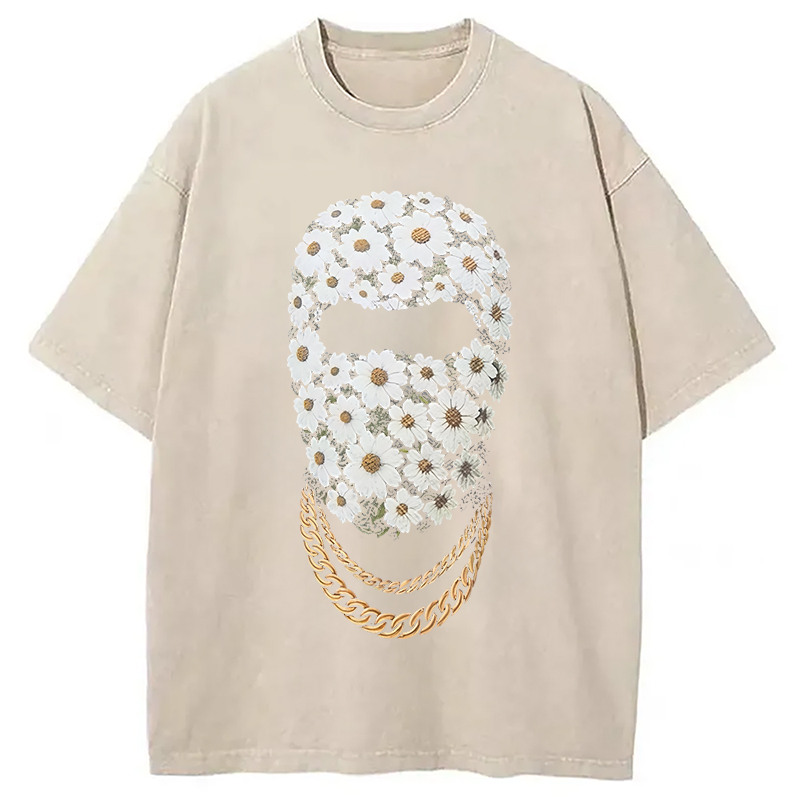 Tokyocanvas Daisy Mask Washed T-Shirt