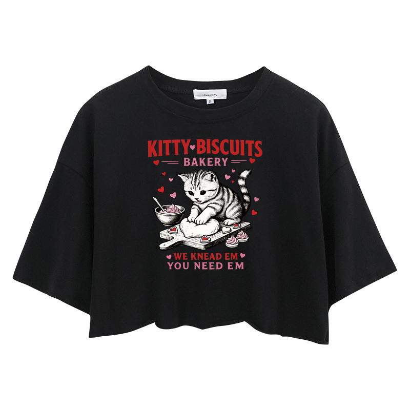 Tokyocanvas Kitty Biscuits Bakery Crop Top