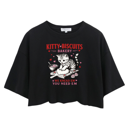Tokyocanvas Kitty Biscuits Bakery Crop Top