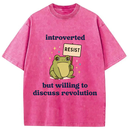 Tokyocanvas Introverted Resistance Frog Washed T-Shirt