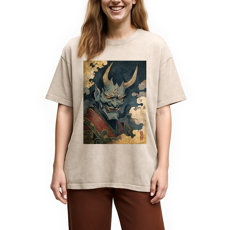 Tokyocanvas The Fearsome Japanese Oni Washed T-Shirt