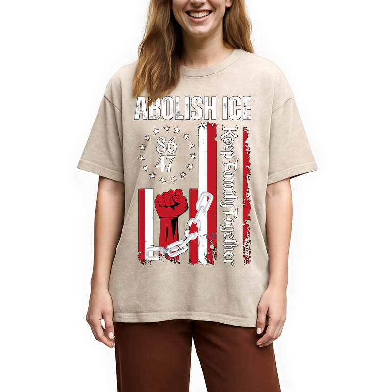 Tokyocanvas Abolish Ice Meme Washed T-Shirt