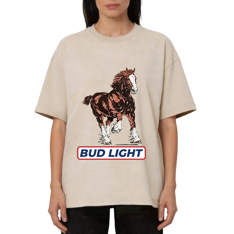 Tokyocanvas Bud Light Horse Washed T-Shirt