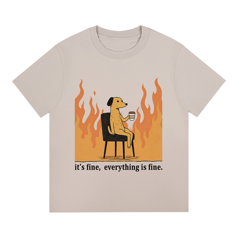Tokyocanvas Dog in Fire Boxy T-Shirt