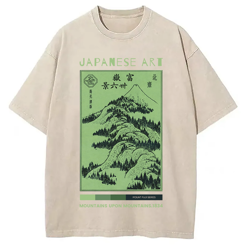 Tokyocanvas 36 Views of Mount Fuji Washed T-Shirt