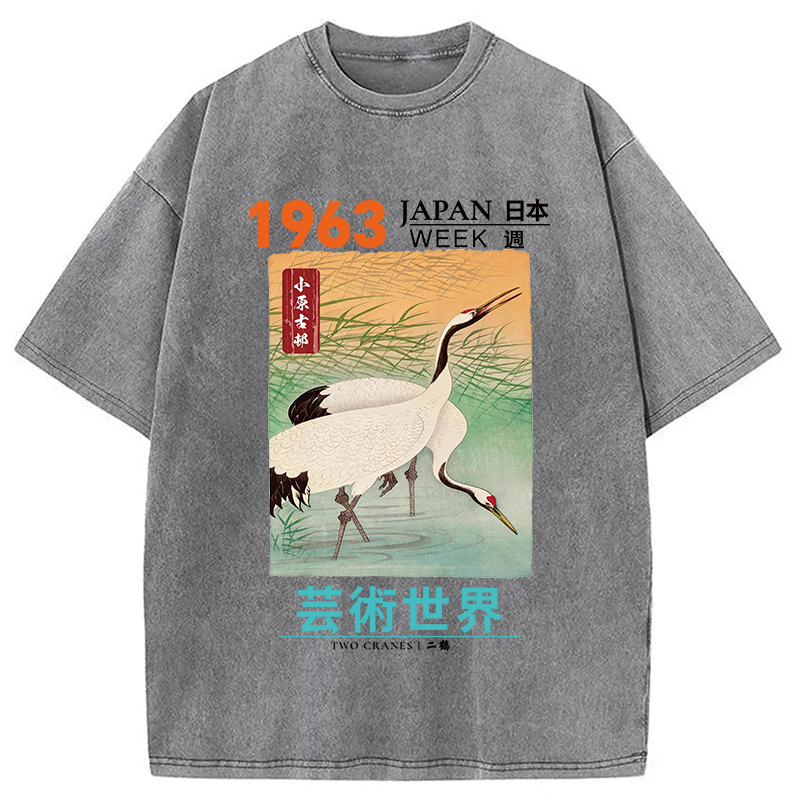 Tokyocanvas Two Cranes Washed T-Shirt