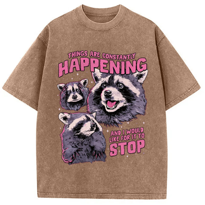 Tokyocanvas Things Are Constantly Happening Washed T-Shirt