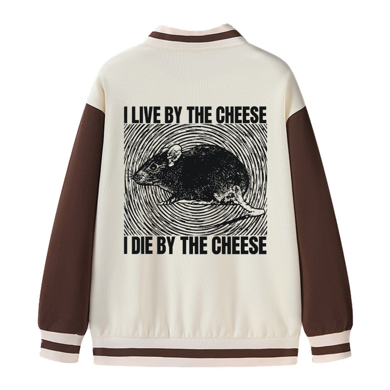 Tokyocanvas I Live By The Cheese Rat Varsity Jacket