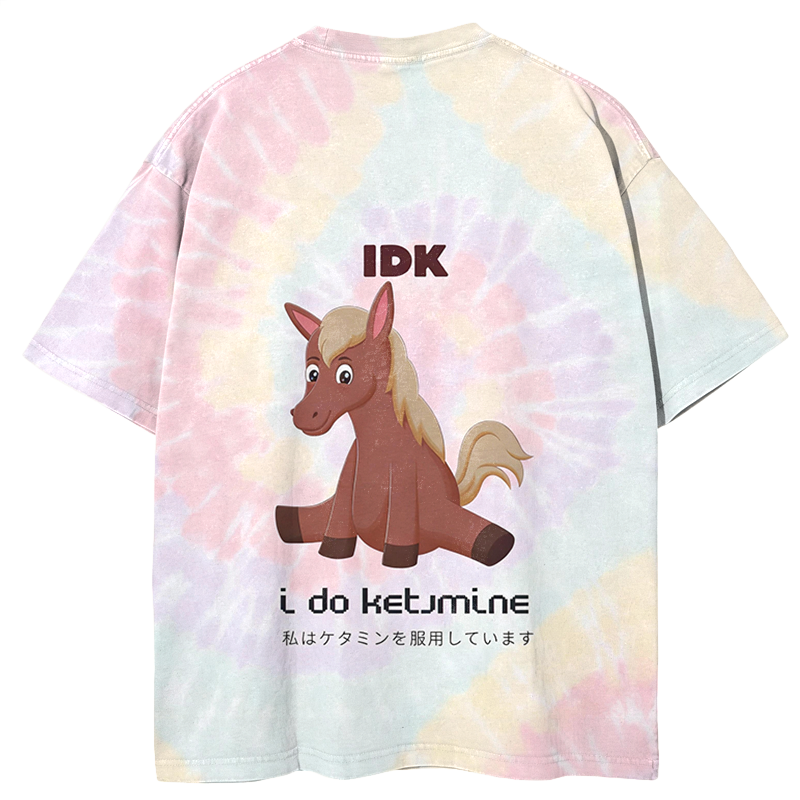 Tokyocanvas Funny Horse Graphic Print T-shirt