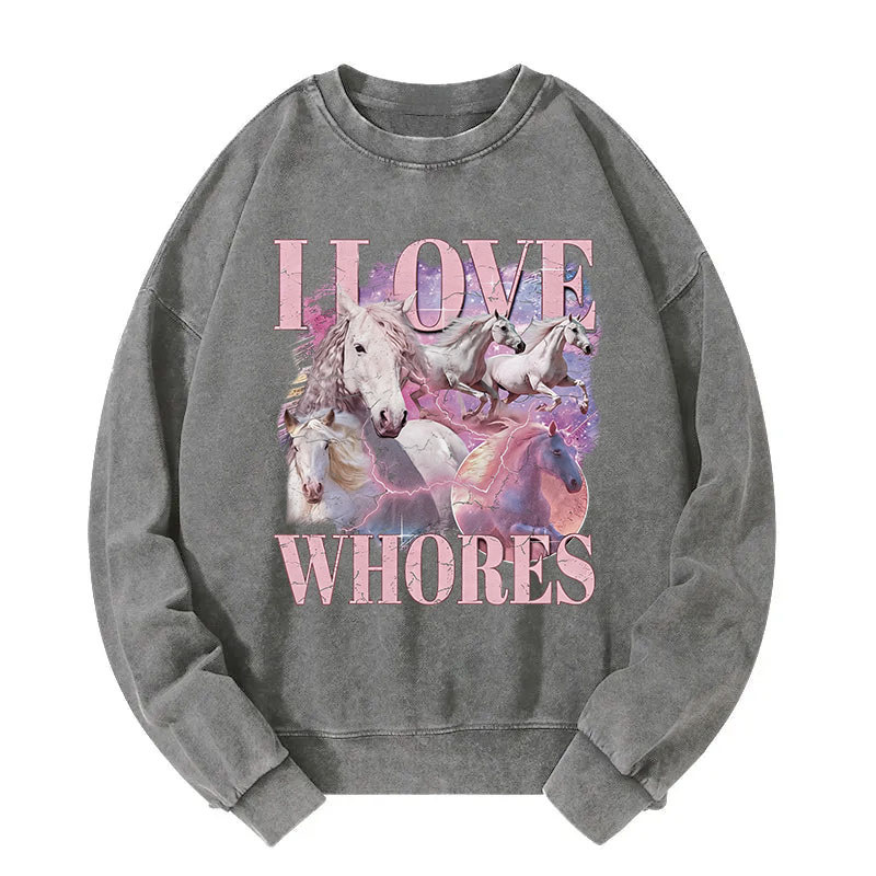 Tokyocanvas I Love Whores Vintage Washed Sweatshirt